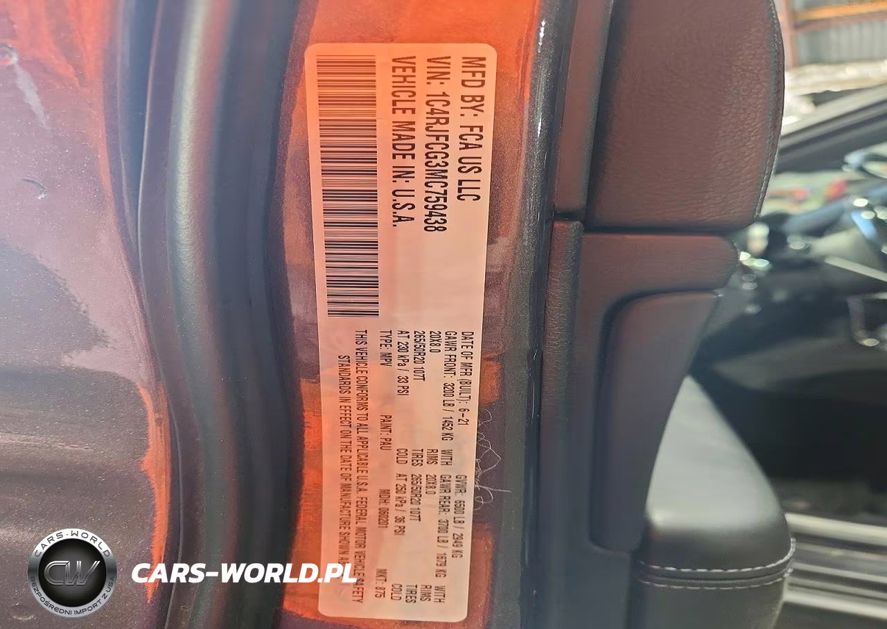 2021 Jeep Grand Cherokee Overland VIN:1C4RJFCG3MC759438 - 13