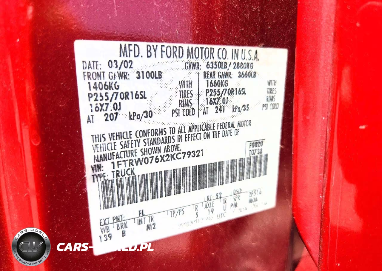 2002 Ford F150 Supercrew VIN:1FTRW076X2KC79321 - 12