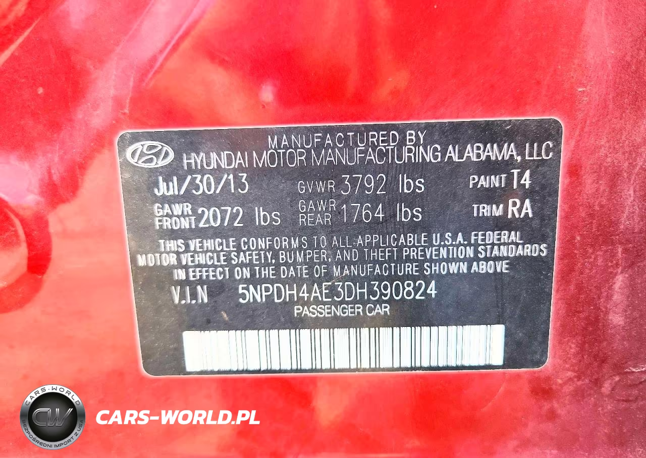 2013 Hyundai Elantra Gls VIN:5NPDH4AE3DH390824 - 13