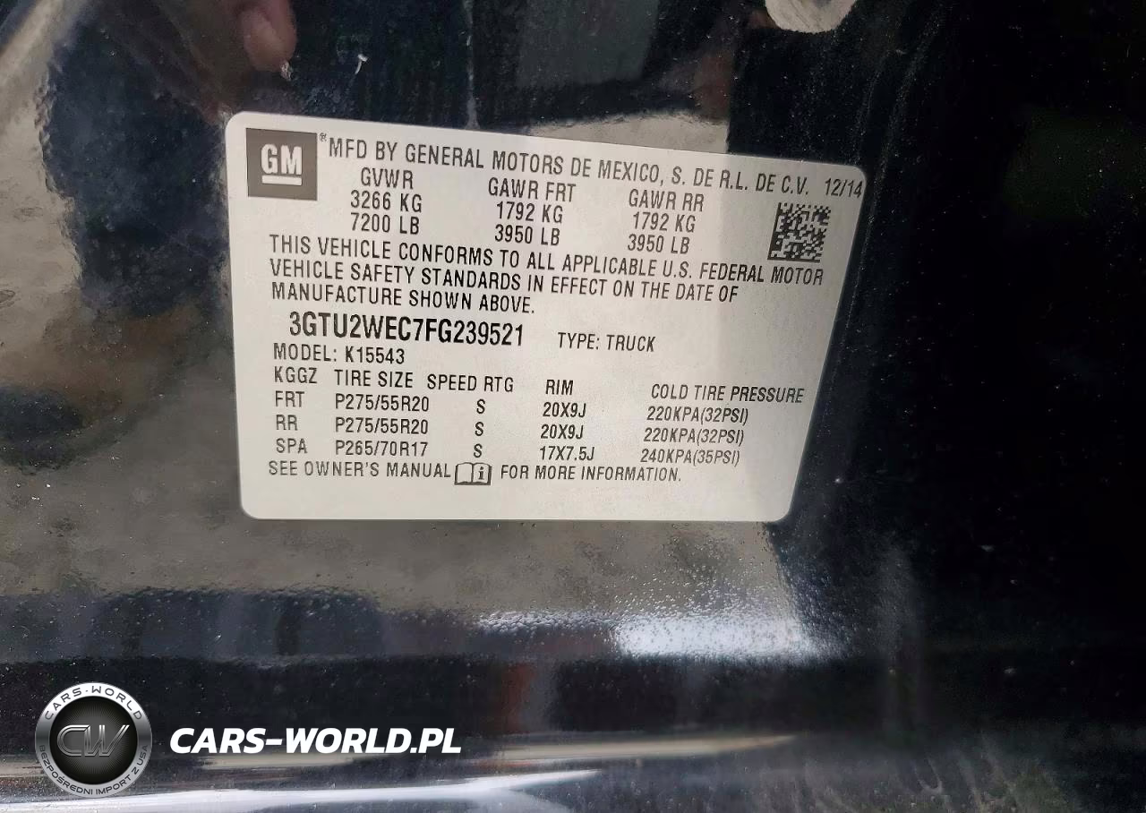 2015 GMC Sierra K1500 Denali VIN:3GTU2WEC7FG239521 - 12