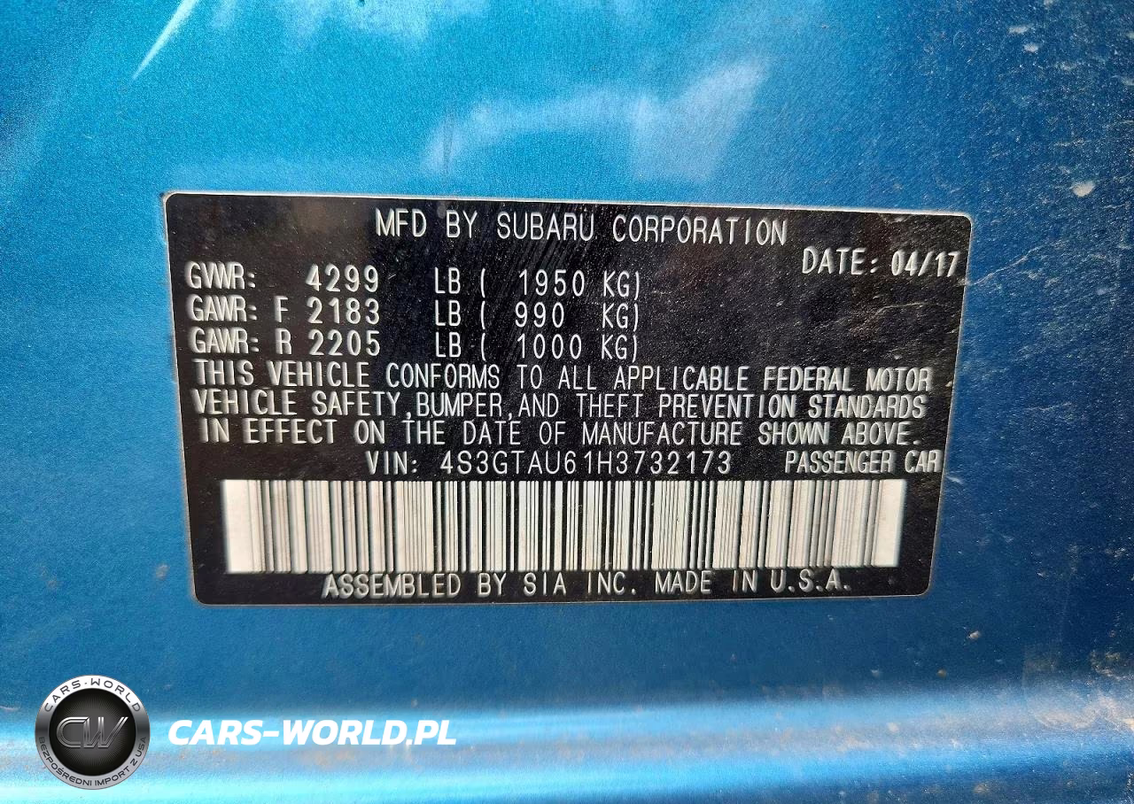 2017 Subaru Impreza Limited VIN:4S3GTAU61H3732173 - 12