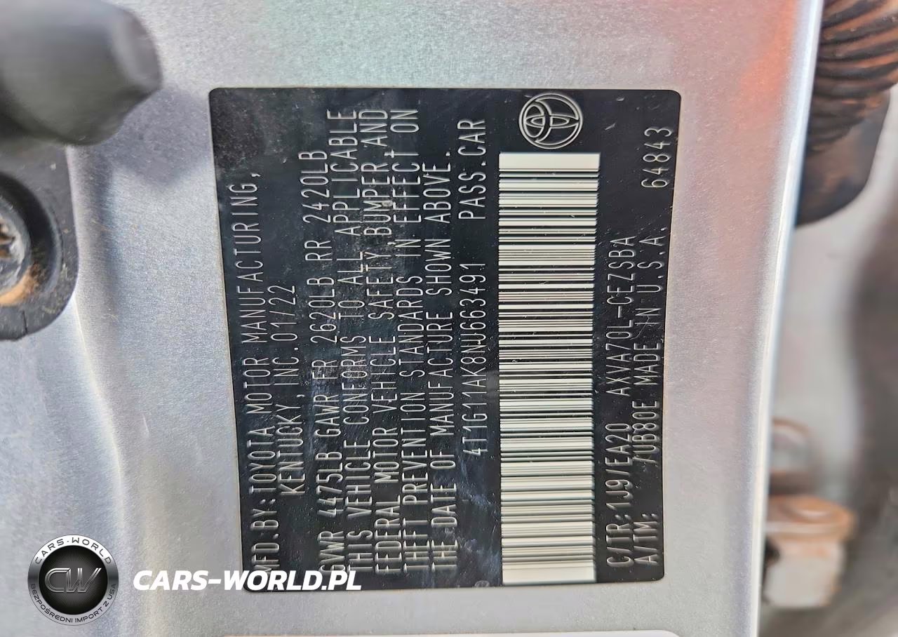 2022 Toyota Camry Se VIN:4T1G11AK8NU663491 - 12