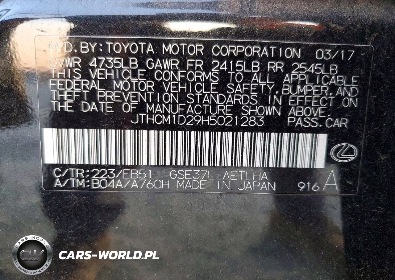2017 Lexus Is 300 VIN:JTHCM1D29H5021283 - 12