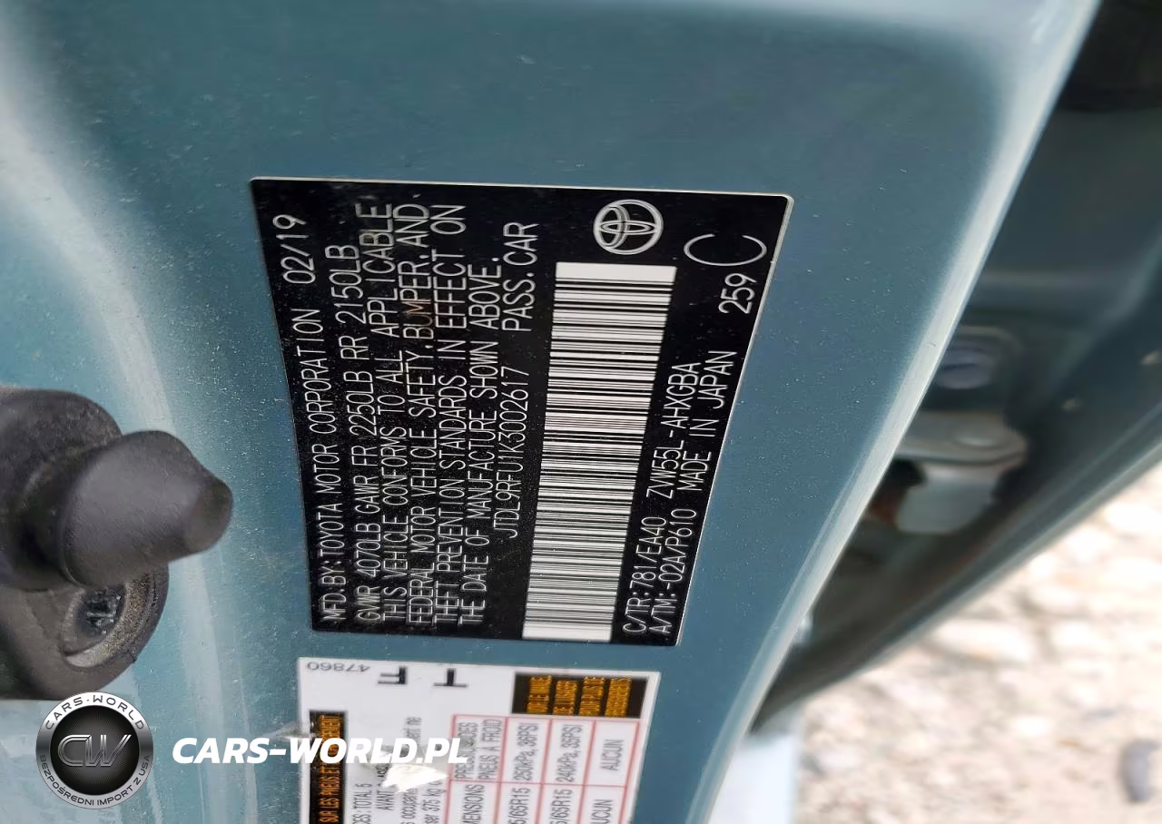 2019 Toyota Prius Xle Awd-E VIN:JTDL9RFU1K3002617 - 12