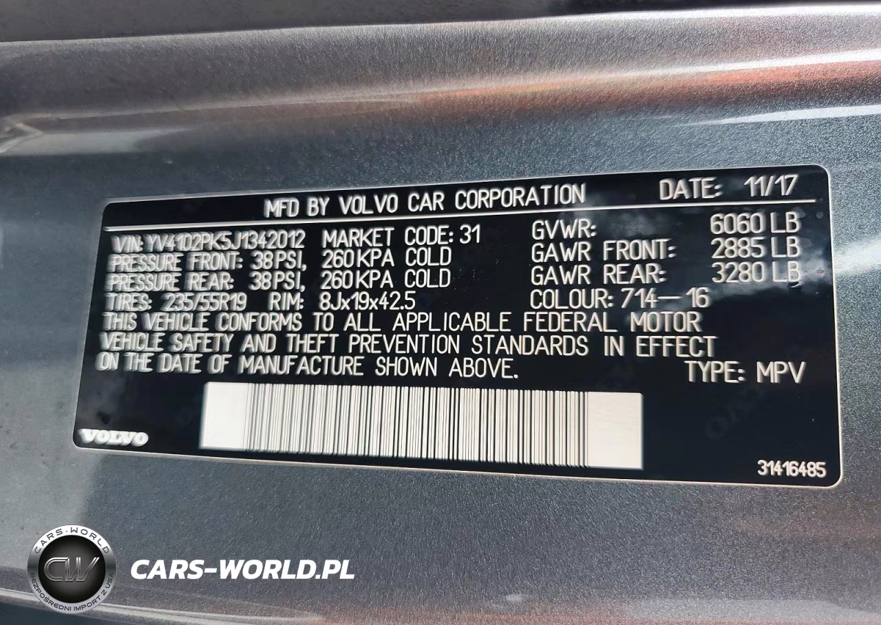 2018 Volvo Xc90 T5 VIN:YV4102PK5J1342012 - 13