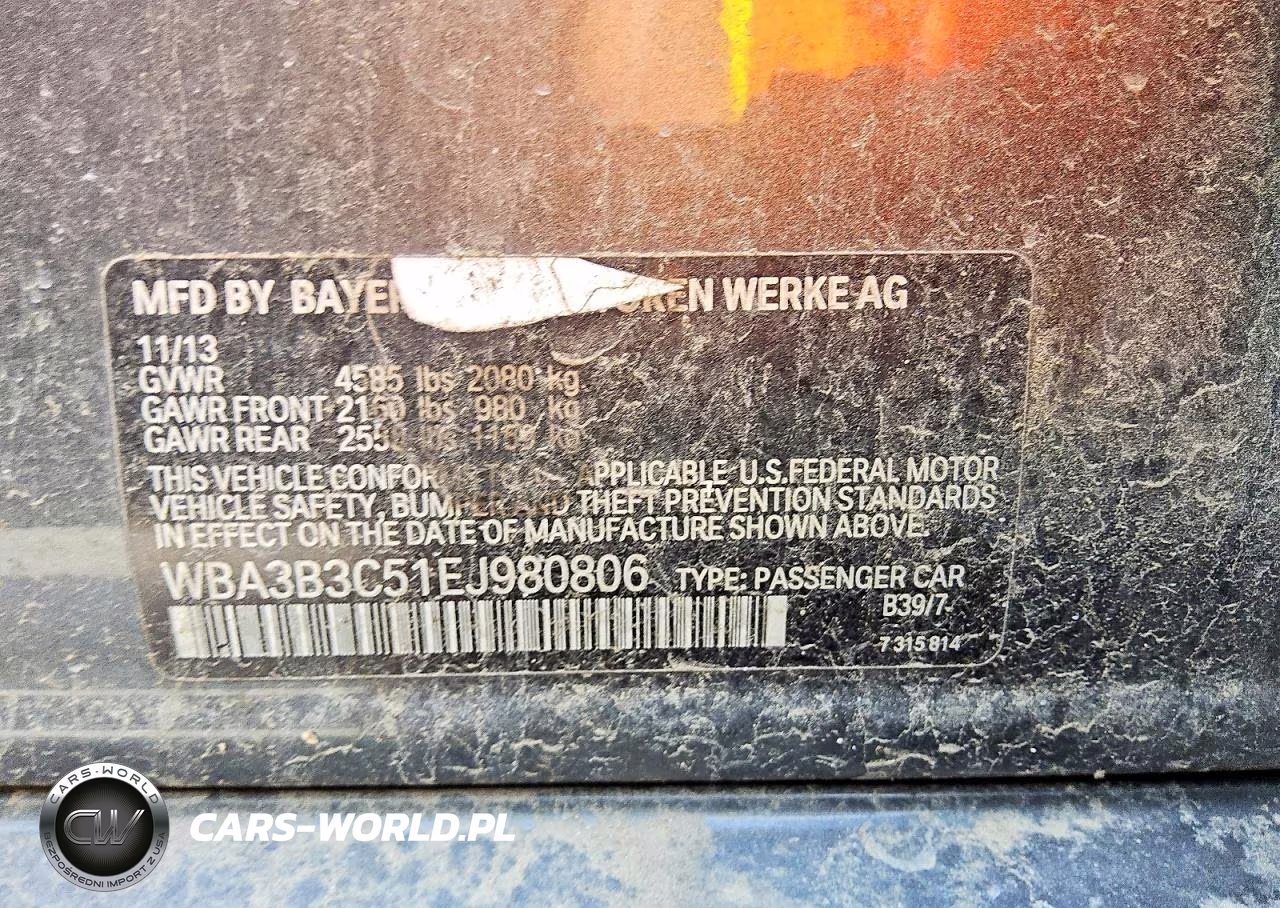 2014 BMW 328 Xi VIN:WBA3B3C51EJ980806 - 12