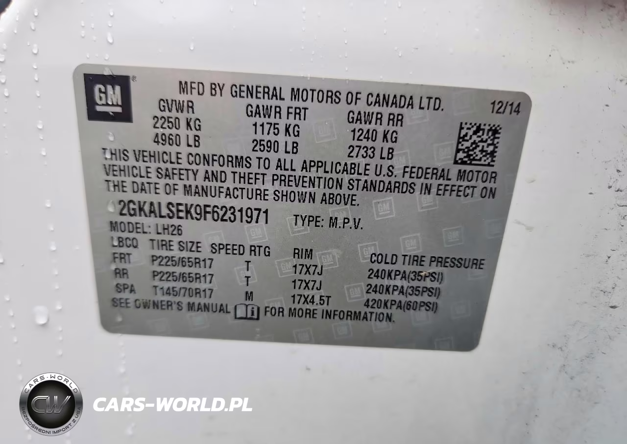 2015 GMC Terrain Slt VIN:2GKALSEK9F6231971 - 13