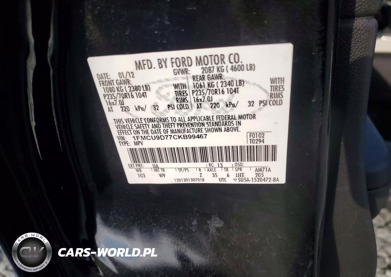 2012 Ford Escape Xlt VIN:1FMCU9D77CKB99467 - 13