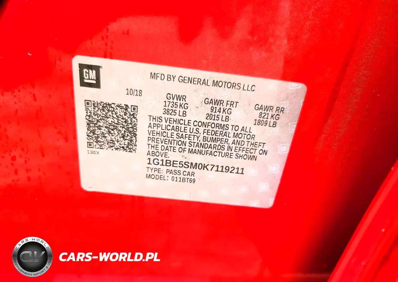 2019 Chevrolet Cruze Lt VIN:1G1BE5SM0K7119211 - 12