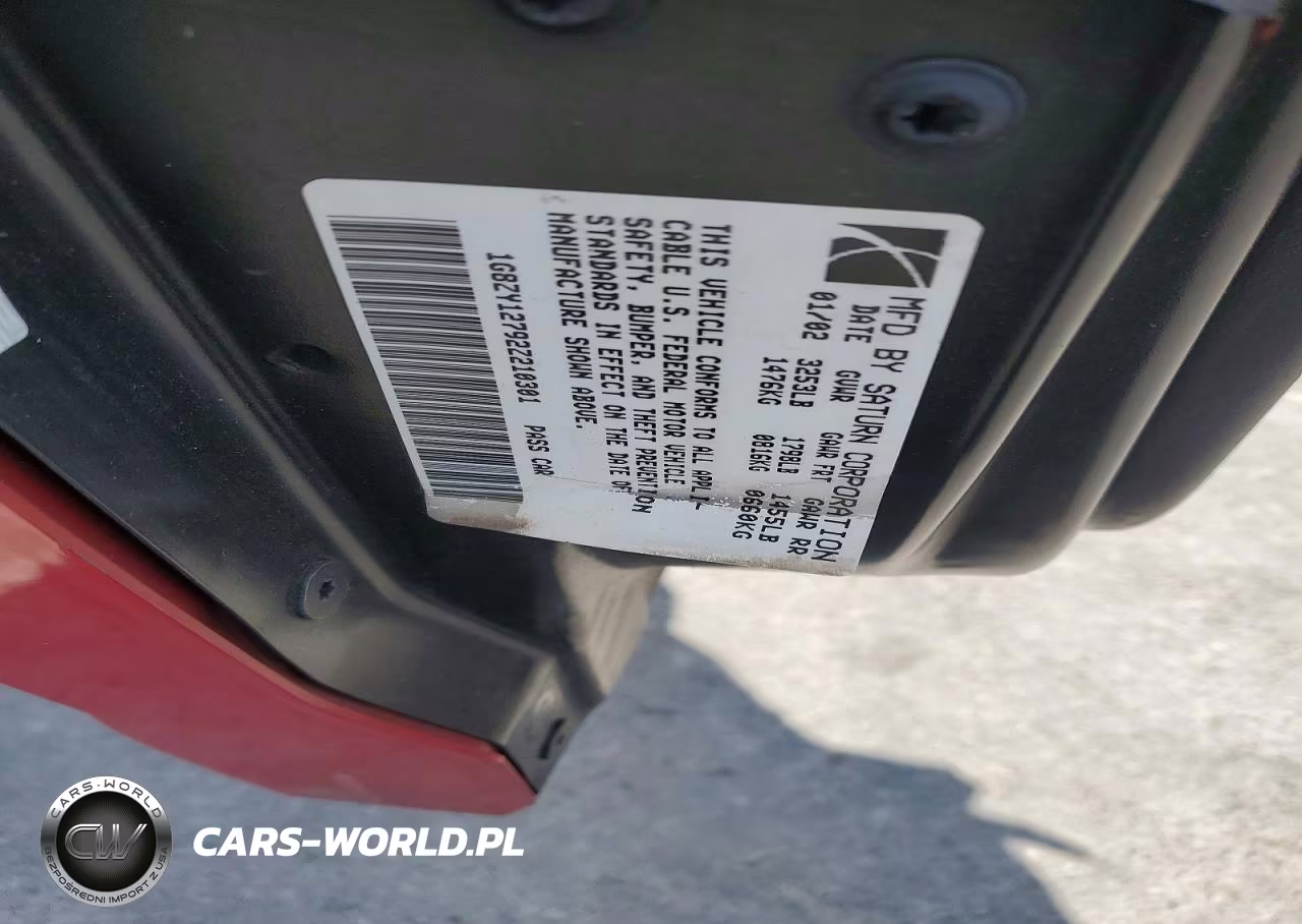 2002 Saturn Sc2 VIN:1G8ZY12792Z210301 - 12