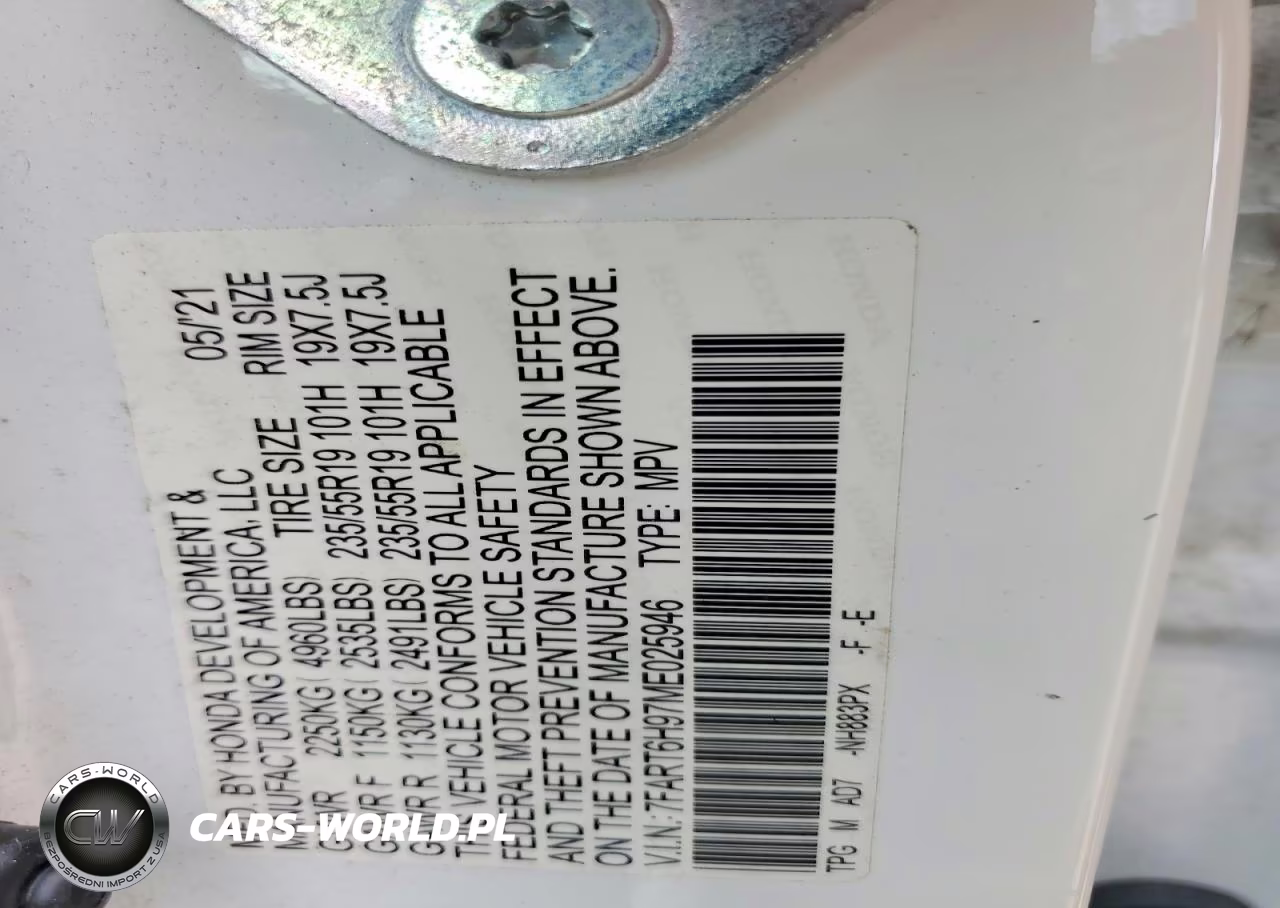 2021 Honda Cr-V Touring VIN:7FART6H97ME025946 - 12