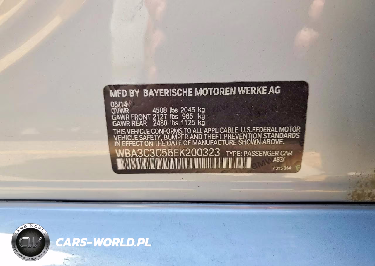 2014 BMW 320 I xDrive VIN:WBA3C3C56EK200323 - 12