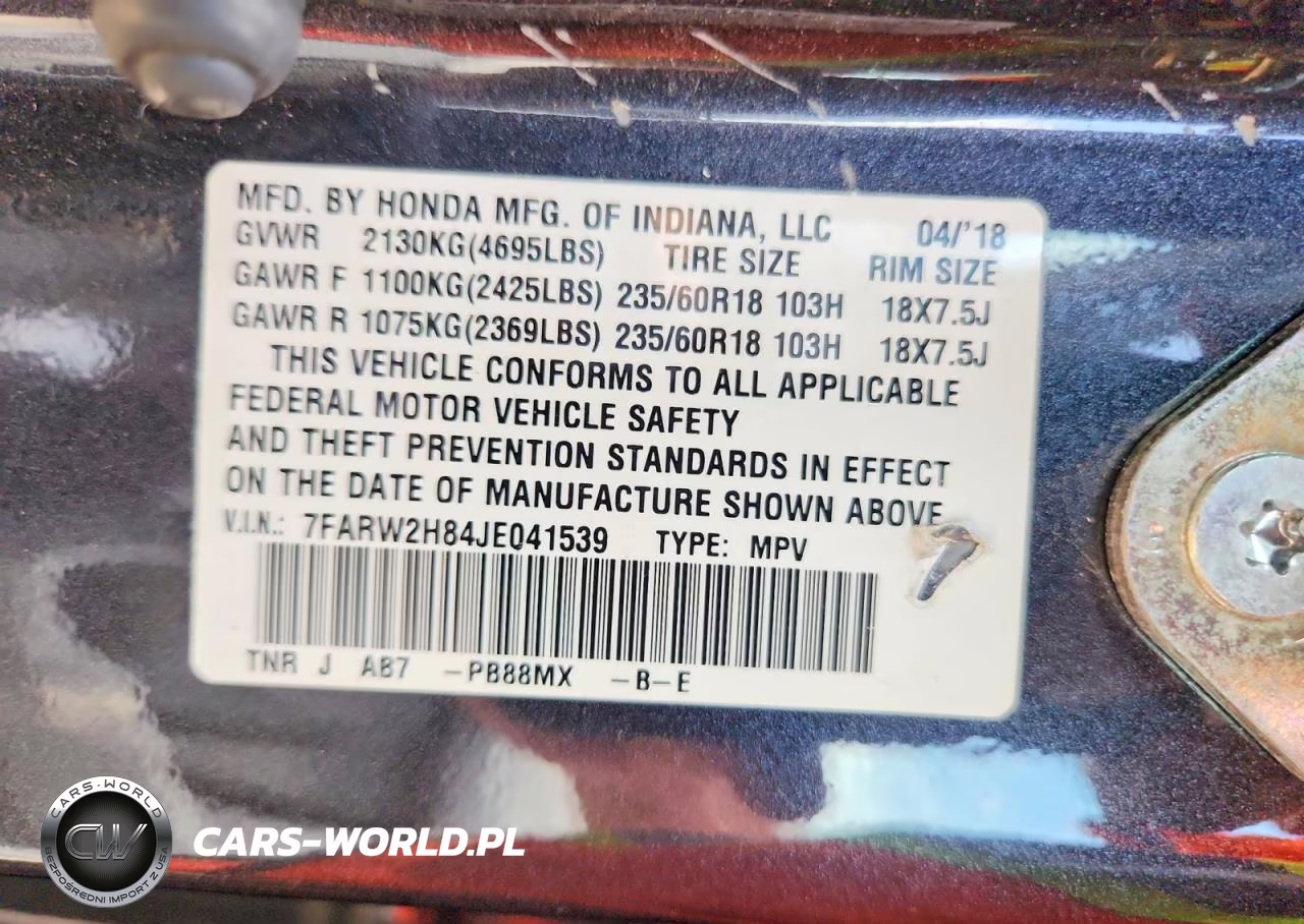 2018 Honda Cr-V Exl VIN:7FARW2H84JE041539 - 12