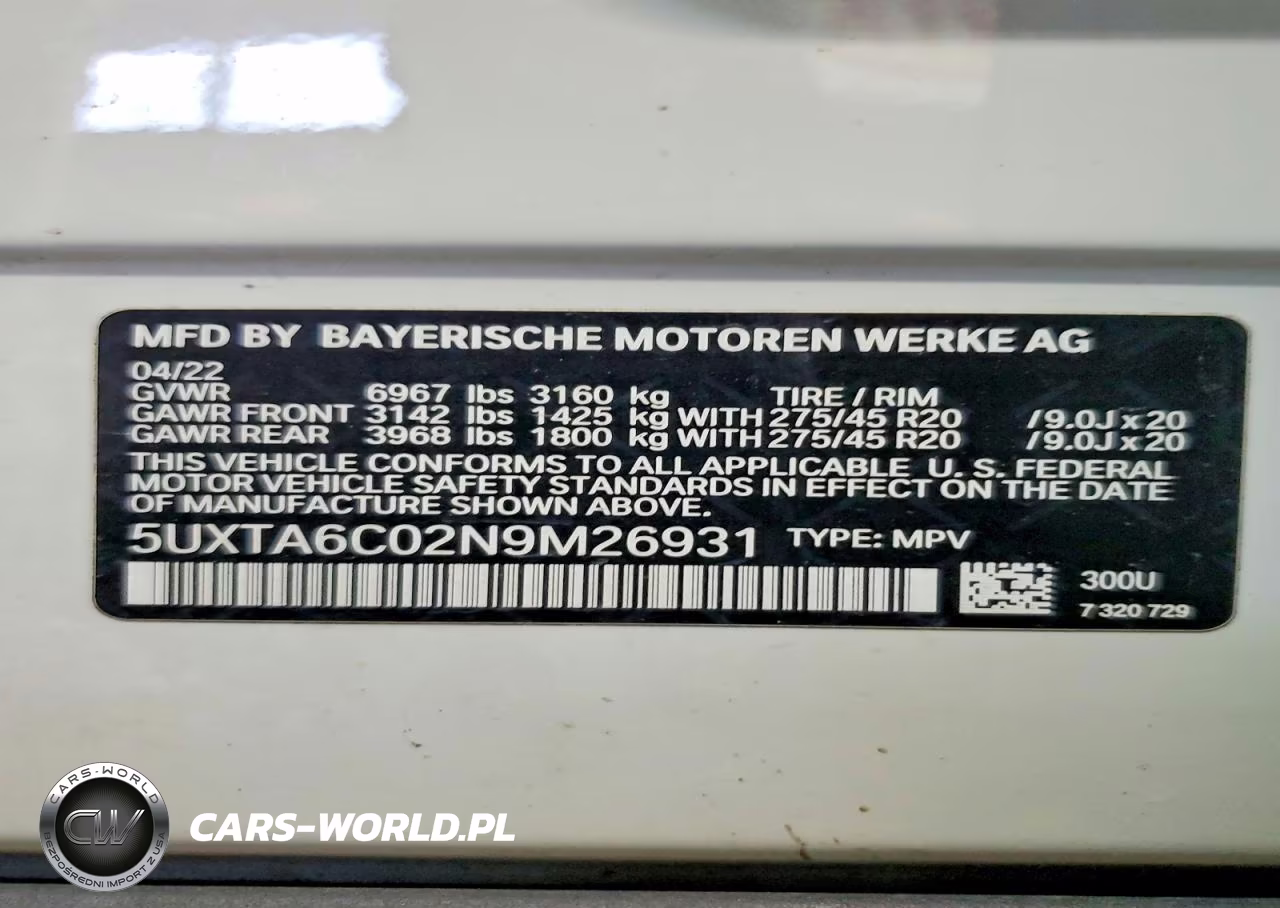 2022 BMW X5 xDrive45E VIN:5UXTA6C02N9M26931 - 13