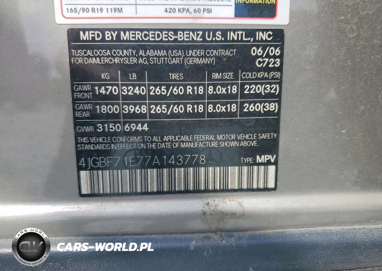 2007 Mercedes-Benz Gl 450 4Matic VIN:4JGBF71E77A143778 - 14