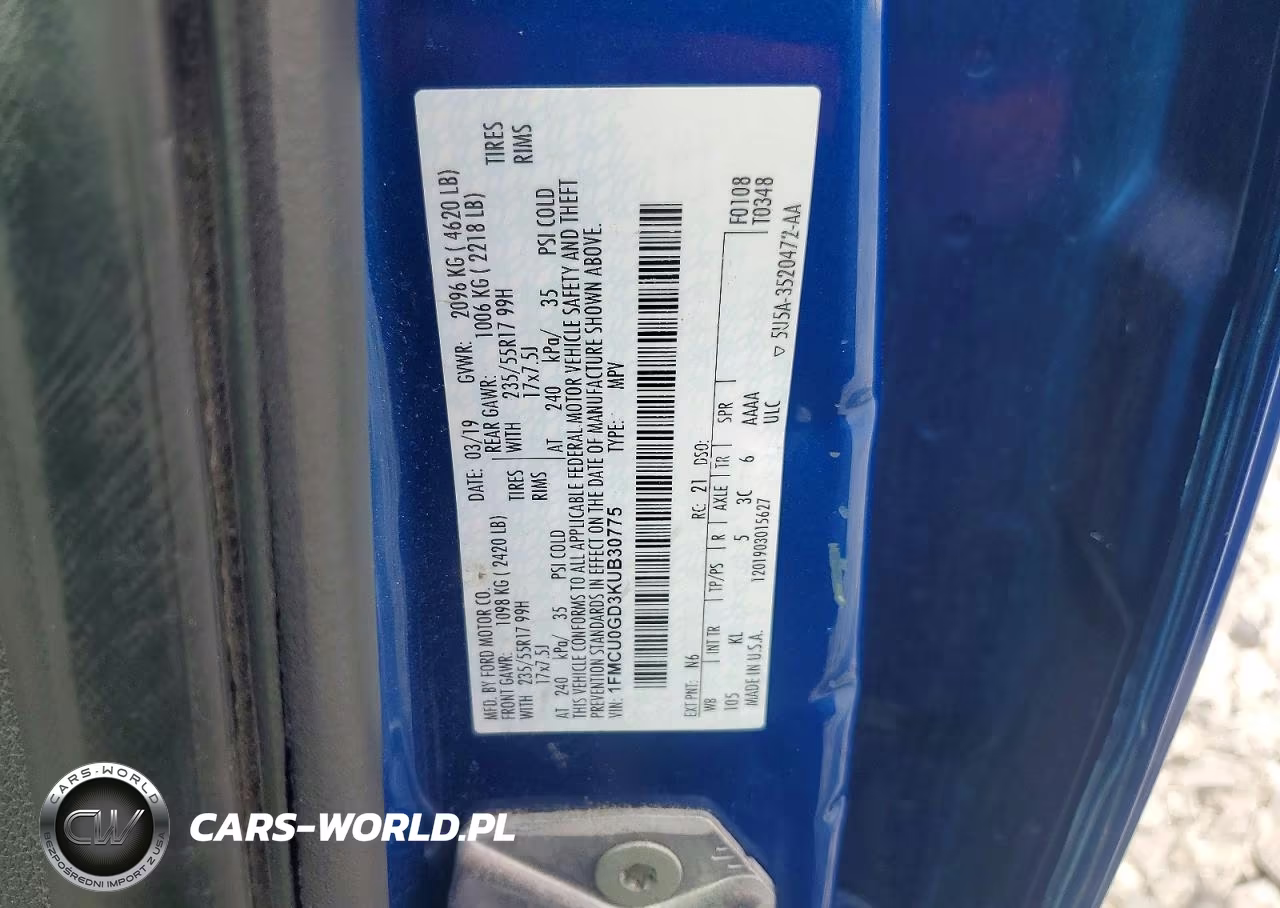 2019 Ford Escape Se VIN:1FMCU0GD3KUB30775 - 13