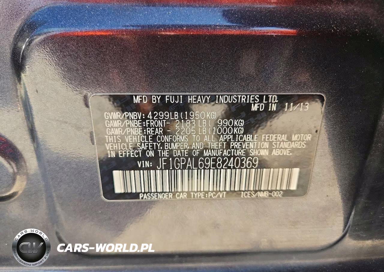 2014 Subaru Impreza Sport Premium VIN:JF1GPAL69E8240369 - 12