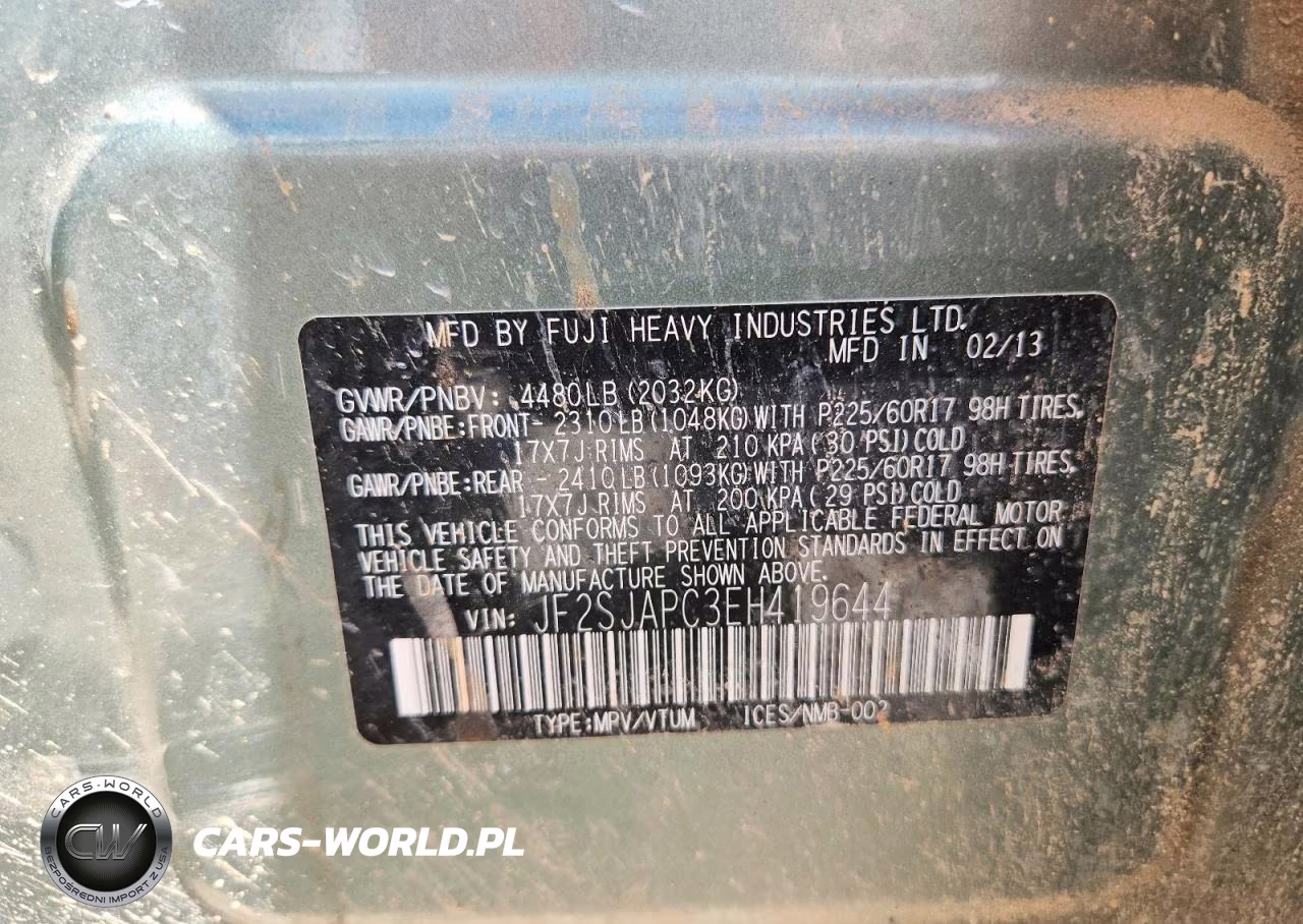 2014 Subaru Forester 2.5I Touring VIN:JF2SJAPC3EH419644 - 12