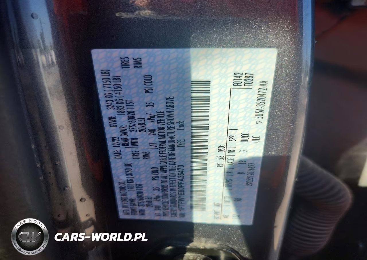 2023 Ford F150 Supercrew VIN:1FTFW1E80PFA36470 - 12