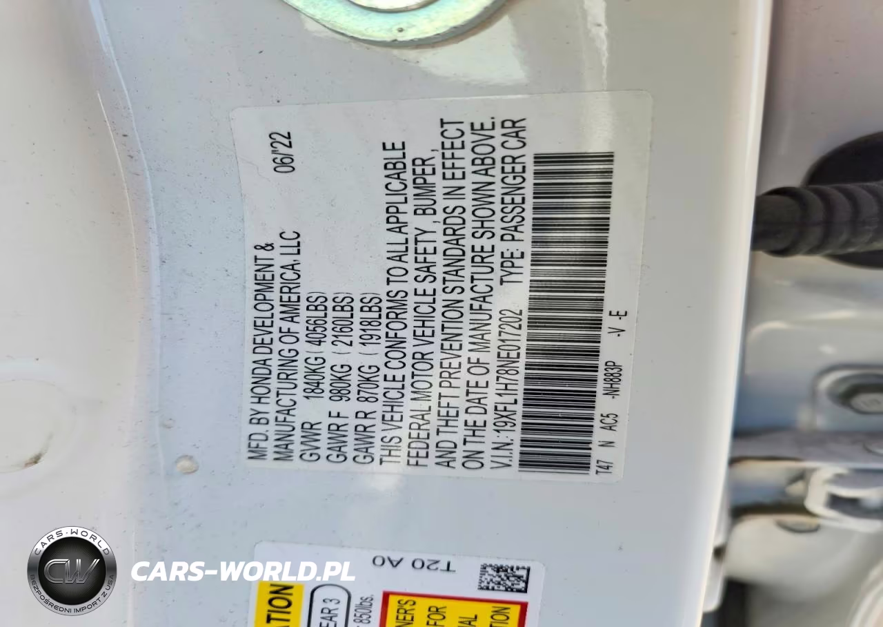 2022 Honda Civic Exl VIN:19XFL1H78NE017202 - 13
