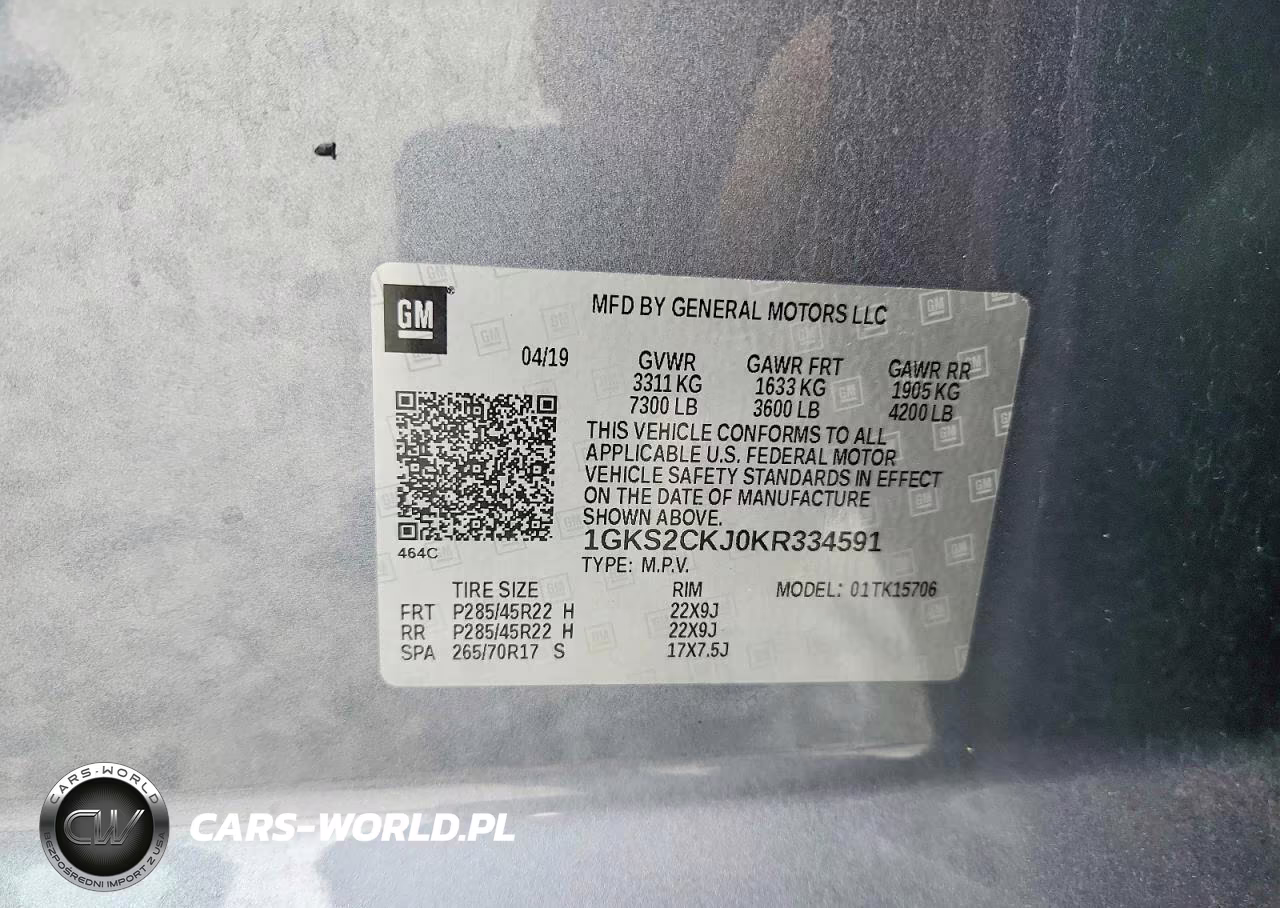 2019 GMC Yukon Denali VIN:1GKS2CKJ0KR334591 - 13