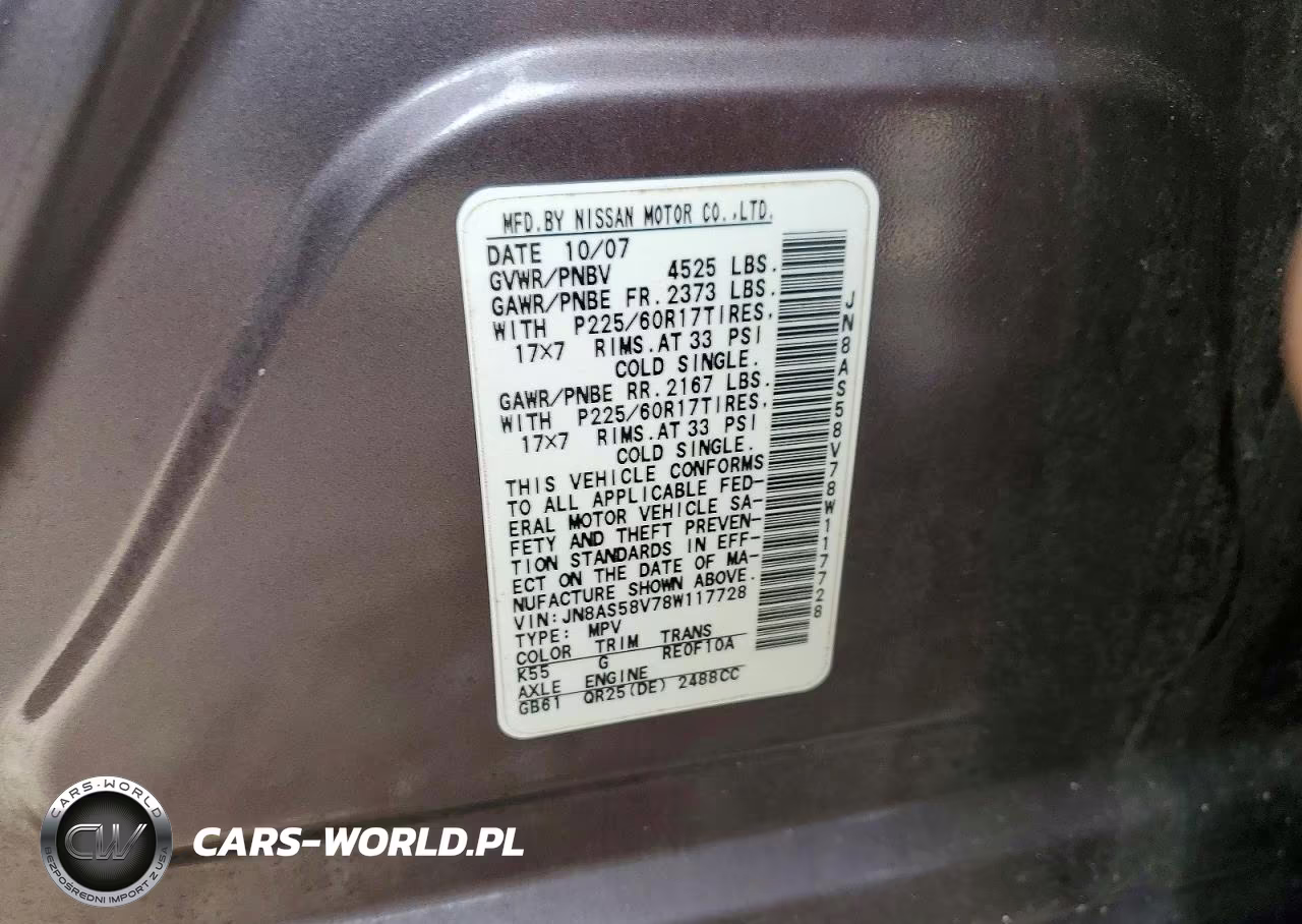 2008 Nissan Rogue S VIN:JN8AS58V78W117728 - 14