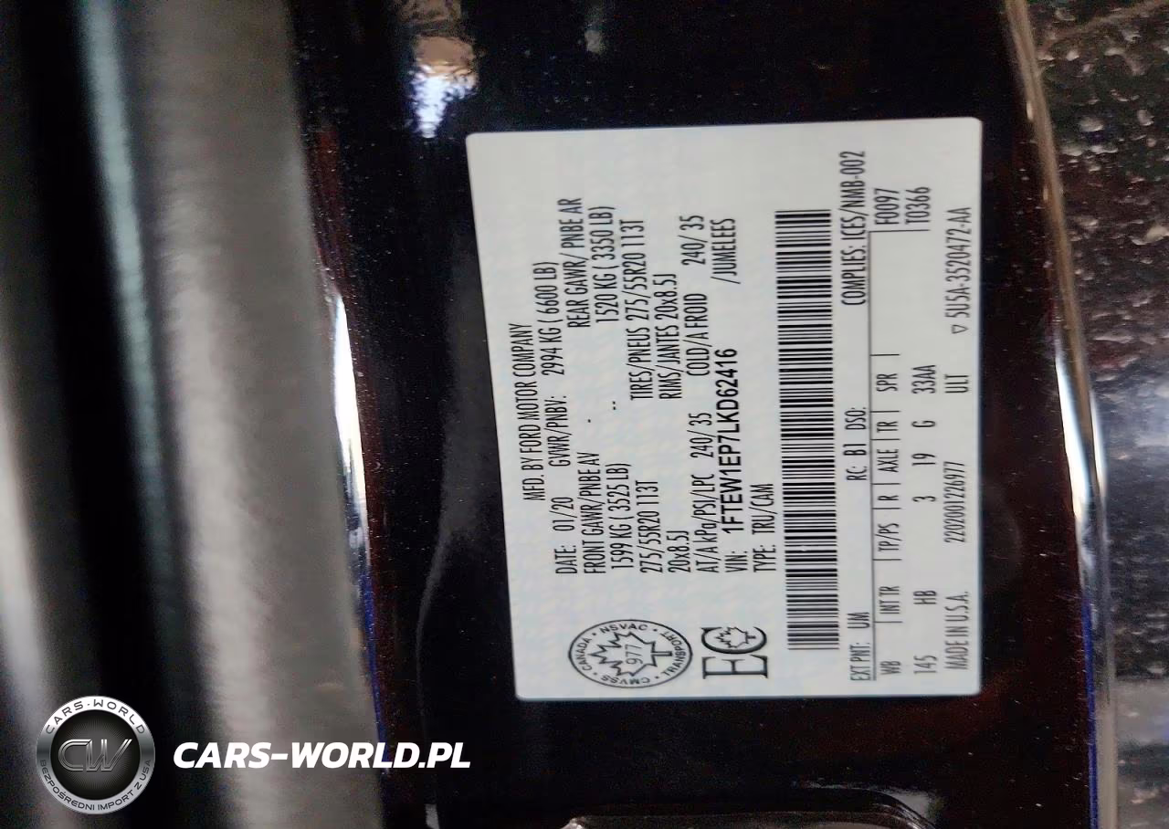 2020 Ford F150 Supercrew VIN:1FTEW1EP7LKD62416 - 13