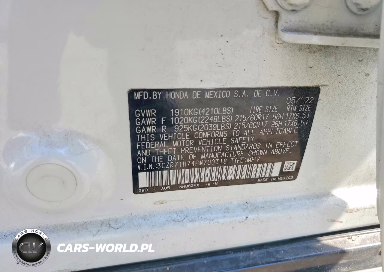 2023 Honda Hr-V Exl VIN:3CZRZ1H74PM700318 - 13