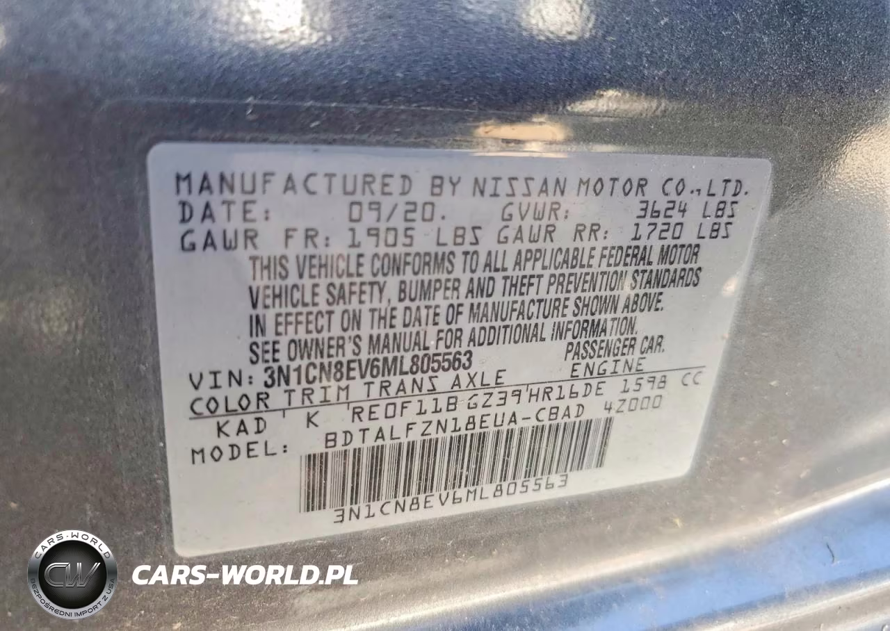2021 Nissan Versa Sv VIN:3N1CN8EV6ML805563 - 13