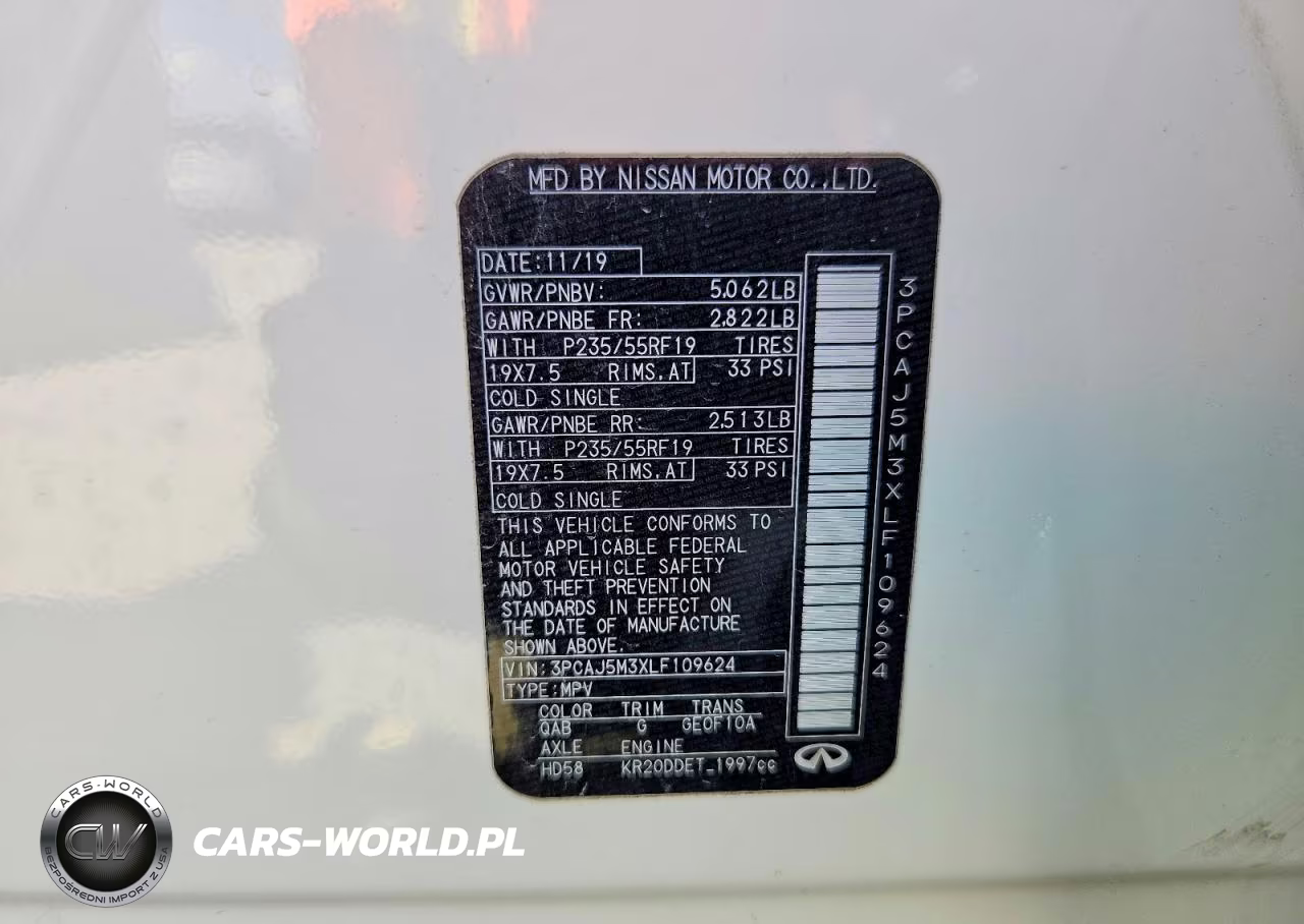 2020 Infiniti Qx50 Essential VIN:3PCAJ5M3XLF109624 - 12