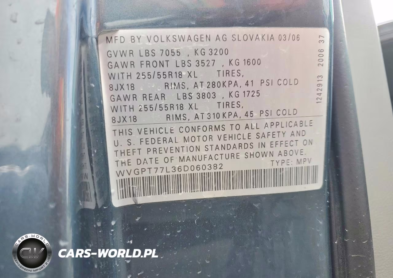 2006 Volkswagen Touareg Tdi 5.0 VIN:WVGPT77L36D060382 - 13