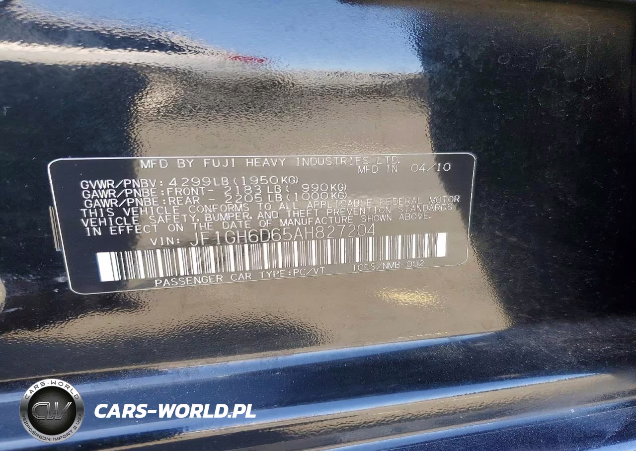 2010 Subaru Impreza Outback Sport VIN:JF1GH6D65AH827204 - 12