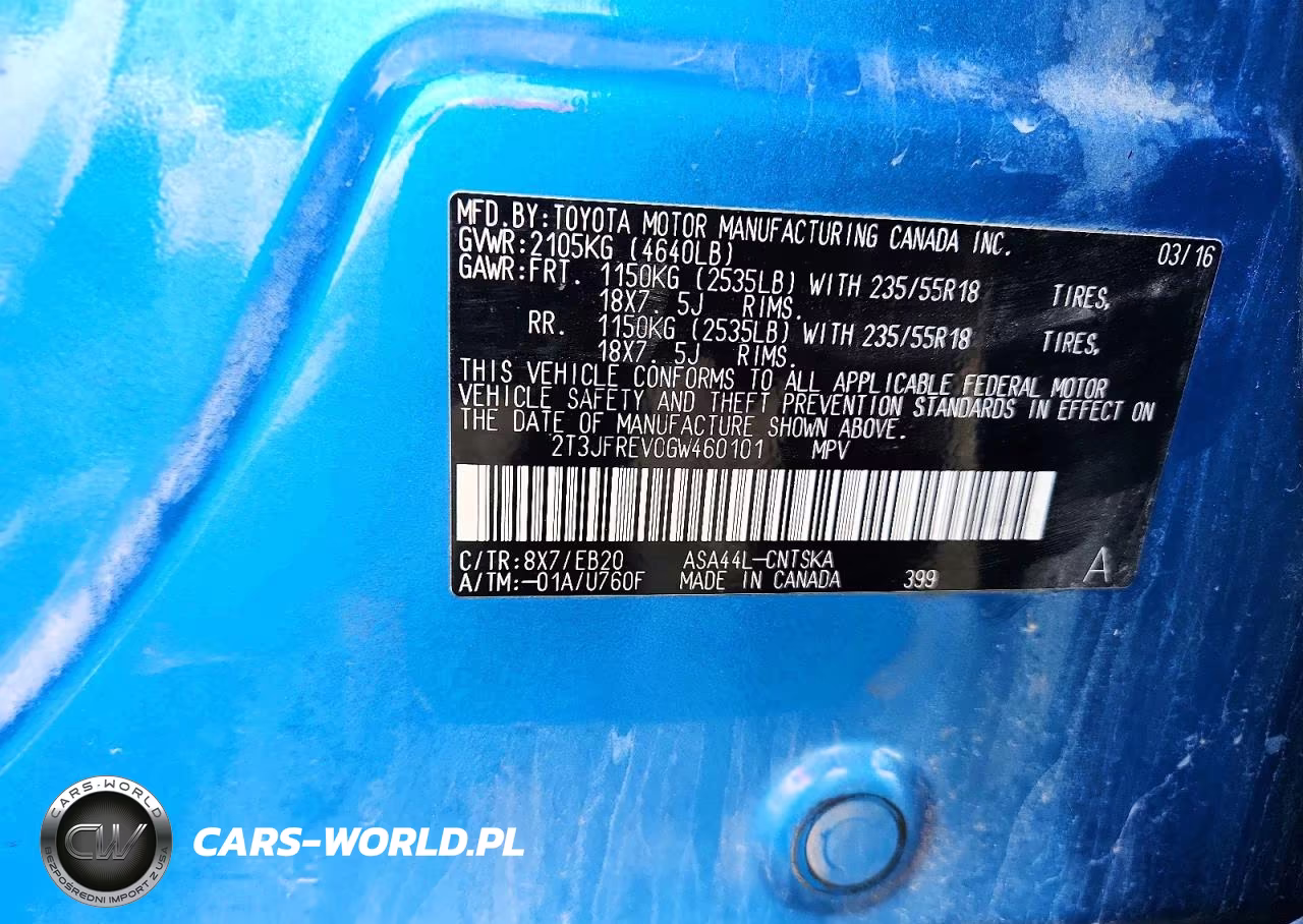 2016 Toyota Rav4 Se VIN:2T3JFREV0GW460101 - 13