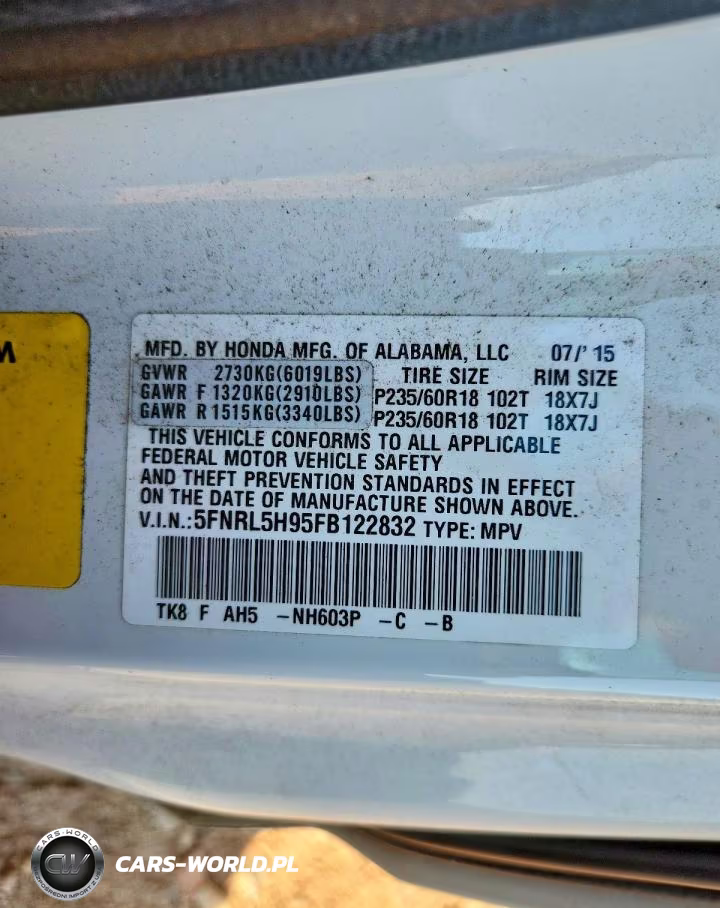 2015 Honda Odyssey Touring VIN:5FNRL5H95FB122832 - 13