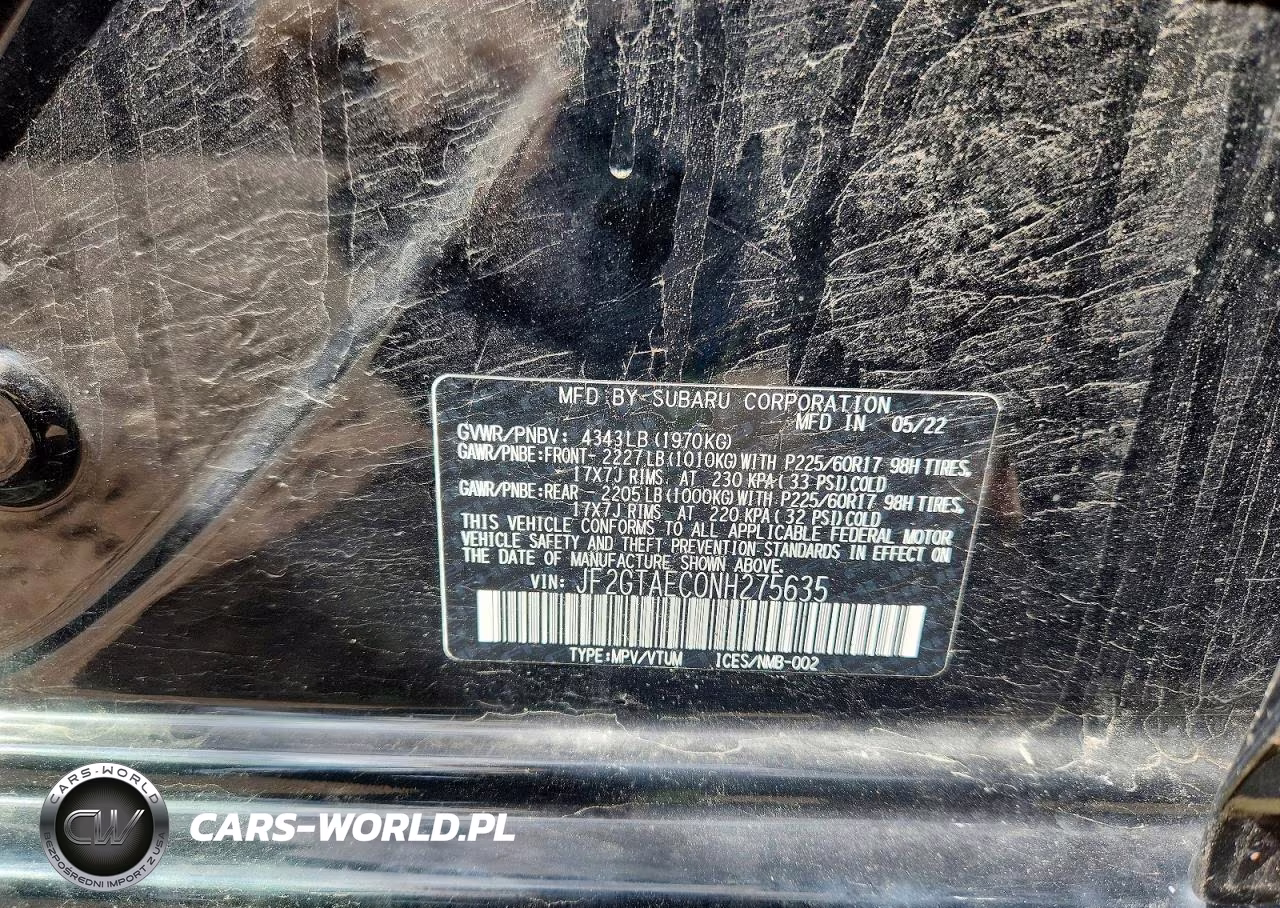 2022 Subaru Crosstrek Premium VIN:JF2GTAEC0NH275635 - 14