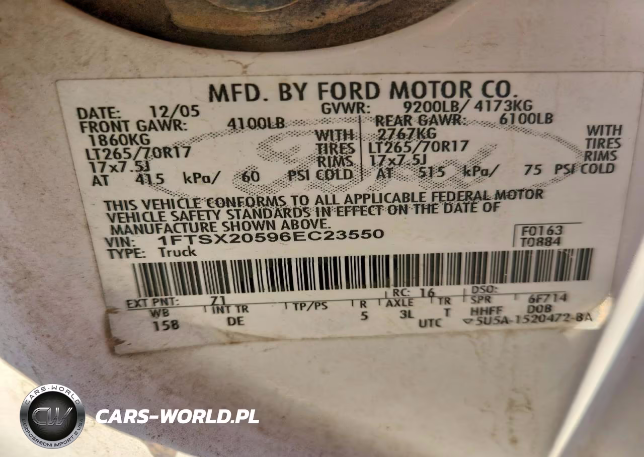 2006 Ford F250 Super Duty VIN:1FTSX20596EC23550 - 12