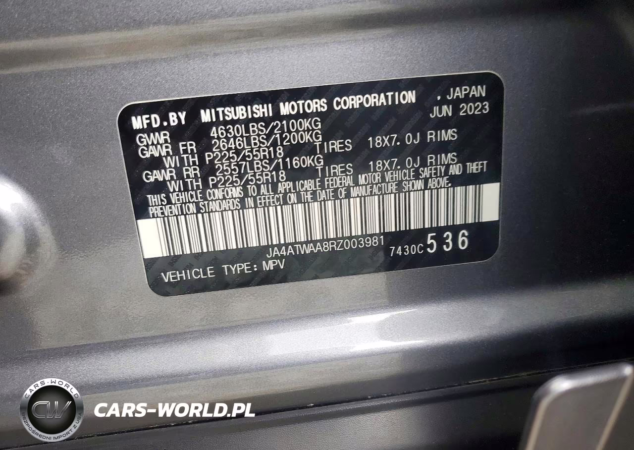 2024 Mitsubishi Eclipse Cross Se VIN:JA4ATWAA8RZ003981 - 12