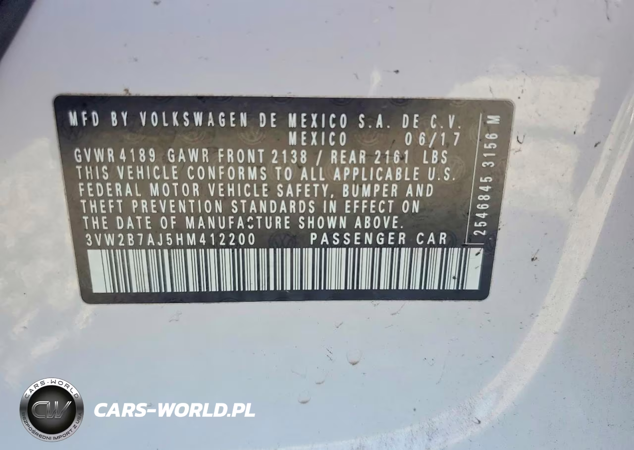 2017 Volkswagen Jetta S VIN:3VW2B7AJ5HM412200 - 12