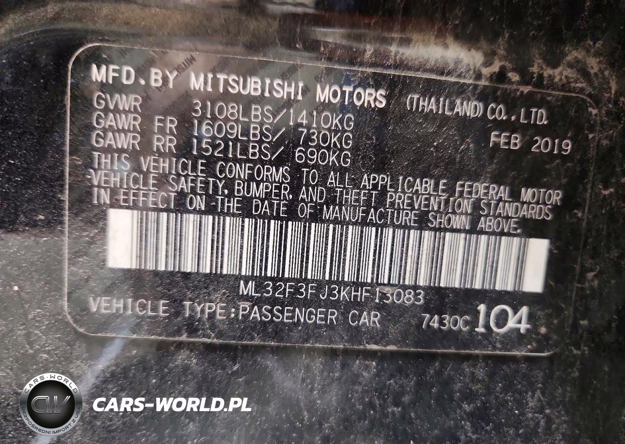 2019 Mitsubishi Mirage G4 Es VIN:ML32F3FJ3KHF13083 - 12