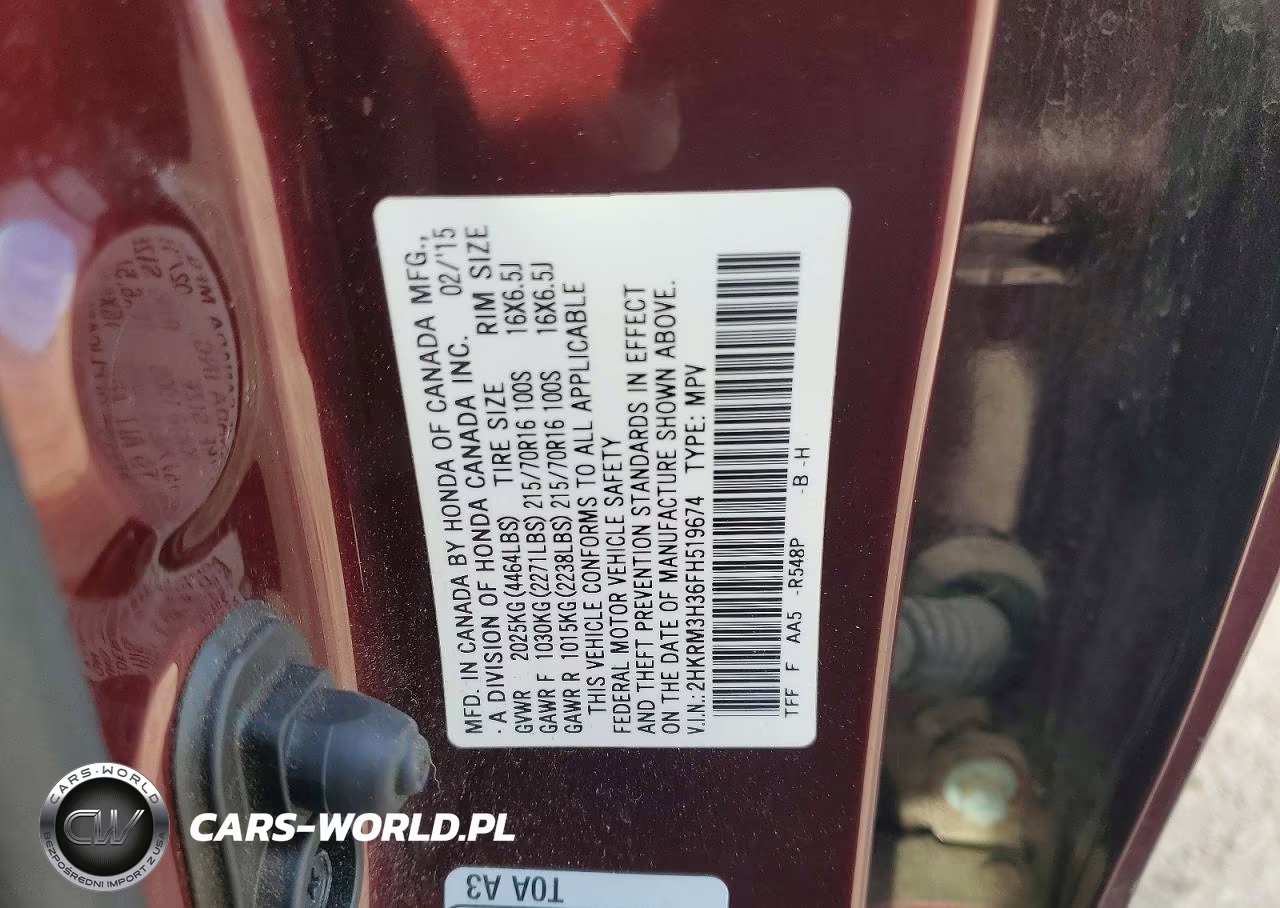 2015 Honda Cr-V Lx VIN:2HKRM3H36FH519674 - 12