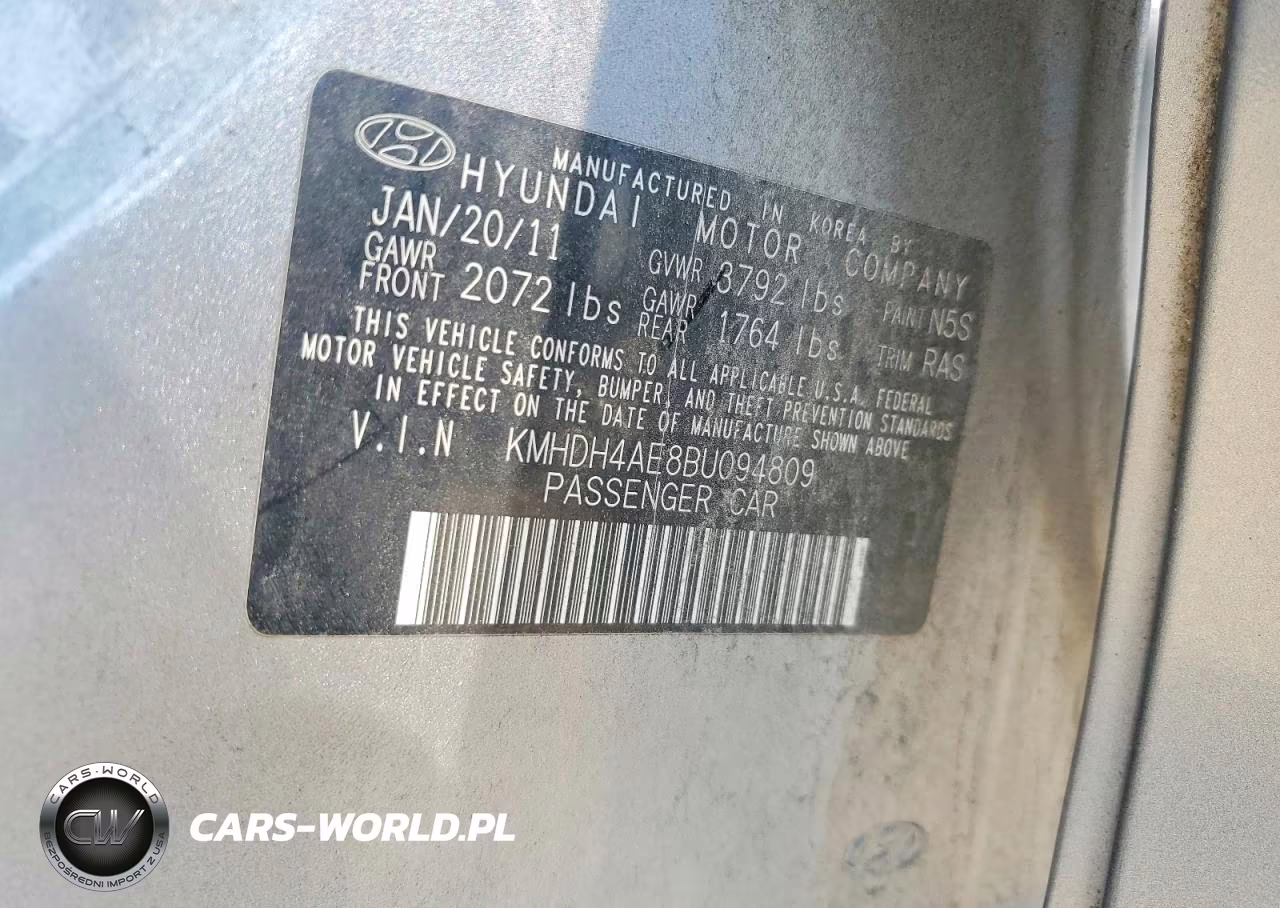 2011 Hyundai Elantra Gls VIN:KMHDH4AE8BU094809 - 12