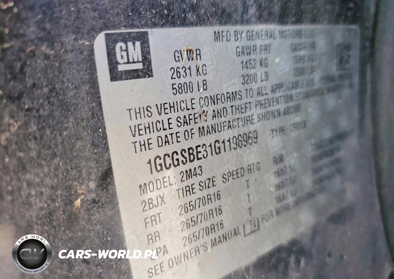 2016 Chevrolet Colorado VIN:1GCGSBE31G1198969 - 12