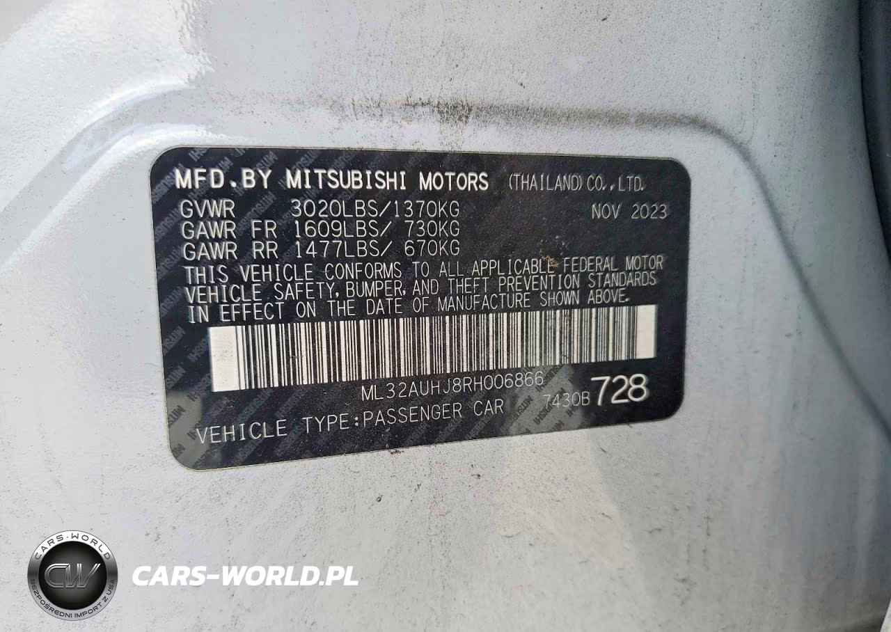 2024 Mitsubishi Mirage Es VIN:ML32AUHJ8RH006866 - 12