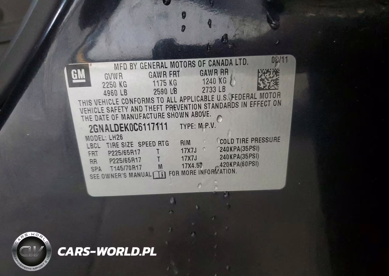 2012 Chevrolet Equinox Lt VIN:2GNALDEK0C6117111 - 12