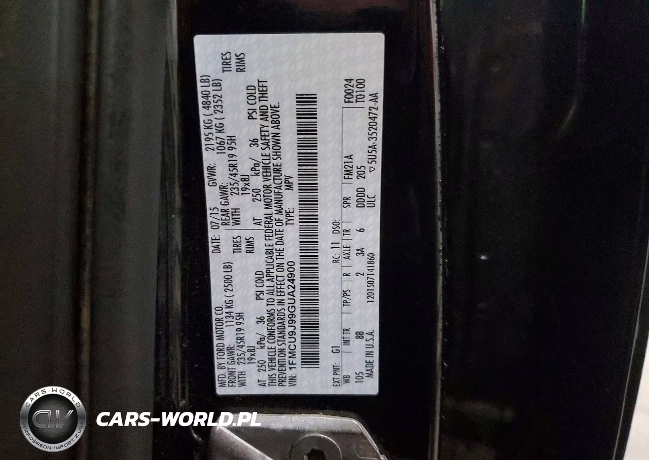 2016 Ford Escape Titanium VIN:1FMCU9J99GUA24900 - 13