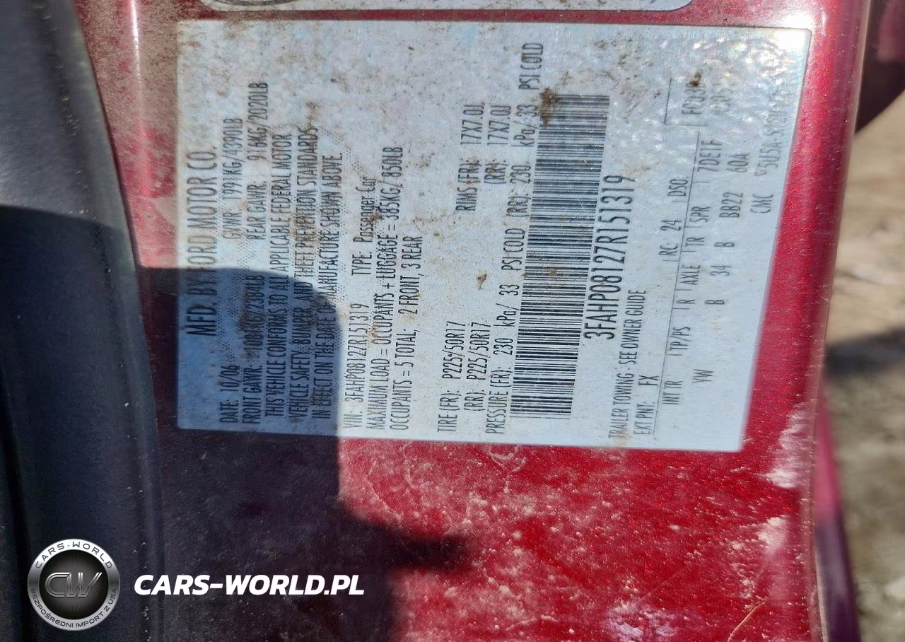 2007 Ford Fusion Sel VIN:3FAHP08127R151319 - 12
