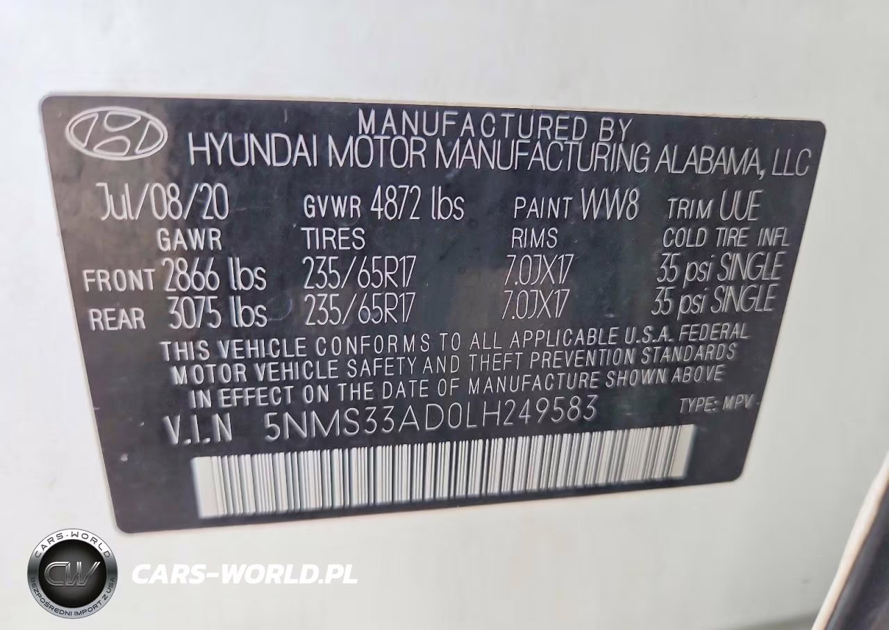 2020 Hyundai Santa Fe Sel VIN:5NMS33AD0LH249583 - 13