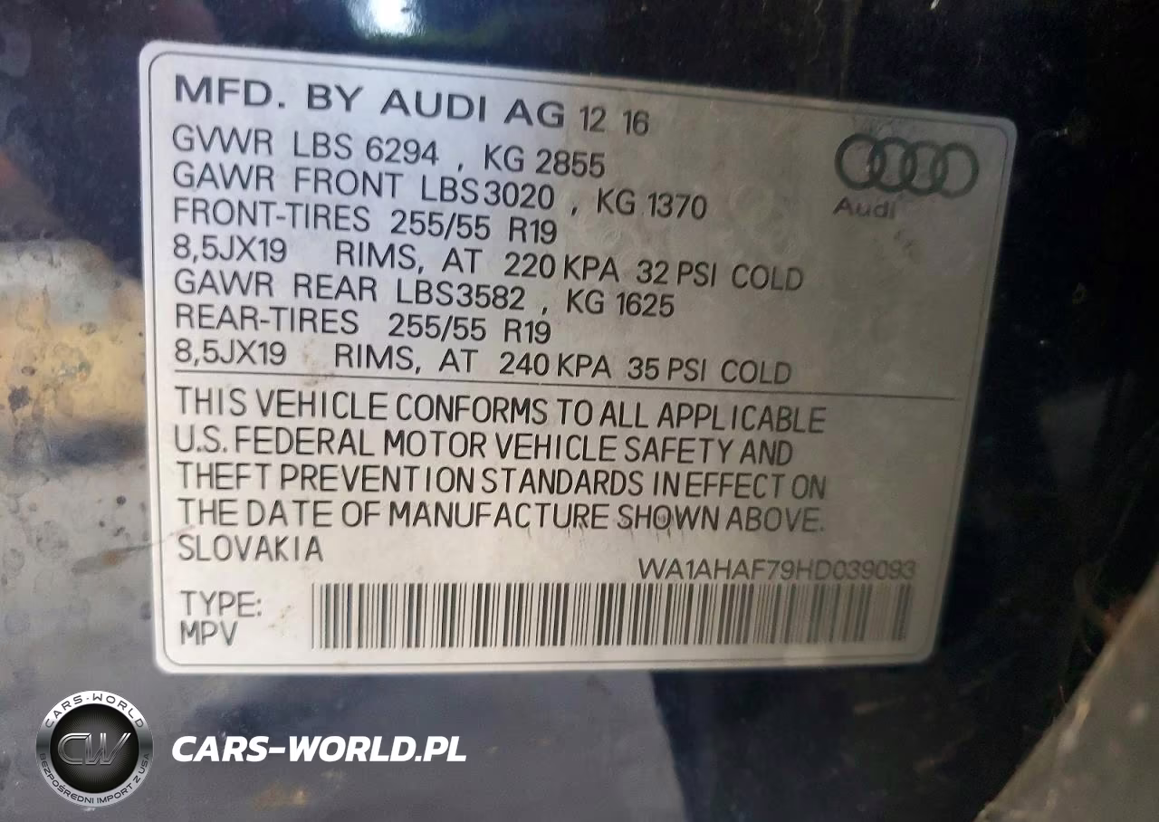 2017 Audi Q7 Premium VIN:WA1AHAF79HD039093 - 13