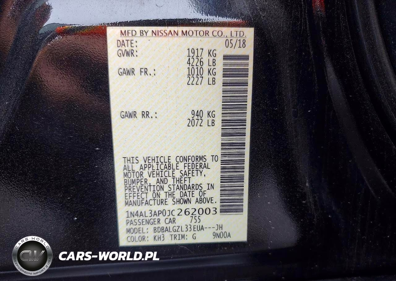 2018 Nissan Altima 2.5 S VIN:1N4AL3AP0JC262003 - 13