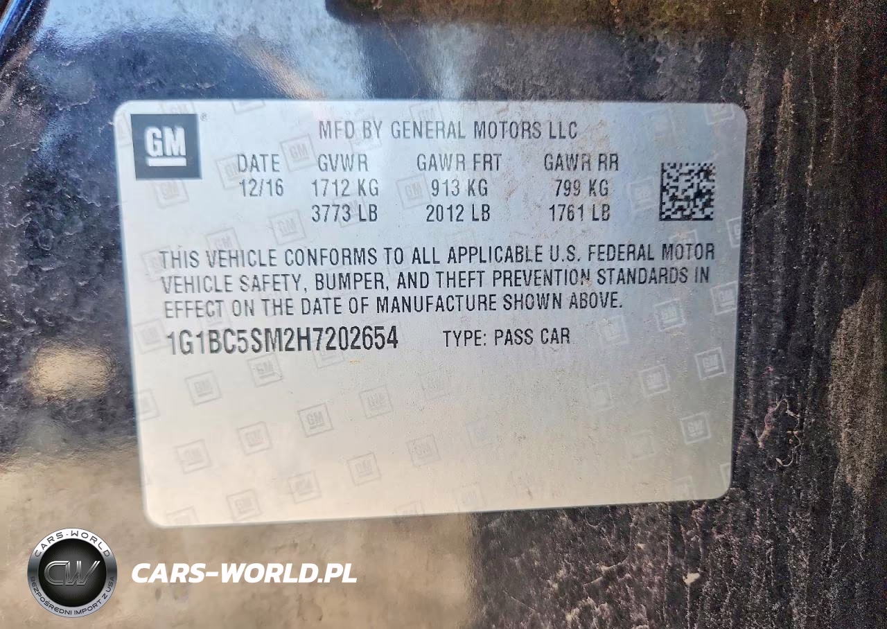2017 Chevrolet Cruze Ls VIN:1G1BC5SM2H7202654 - 12